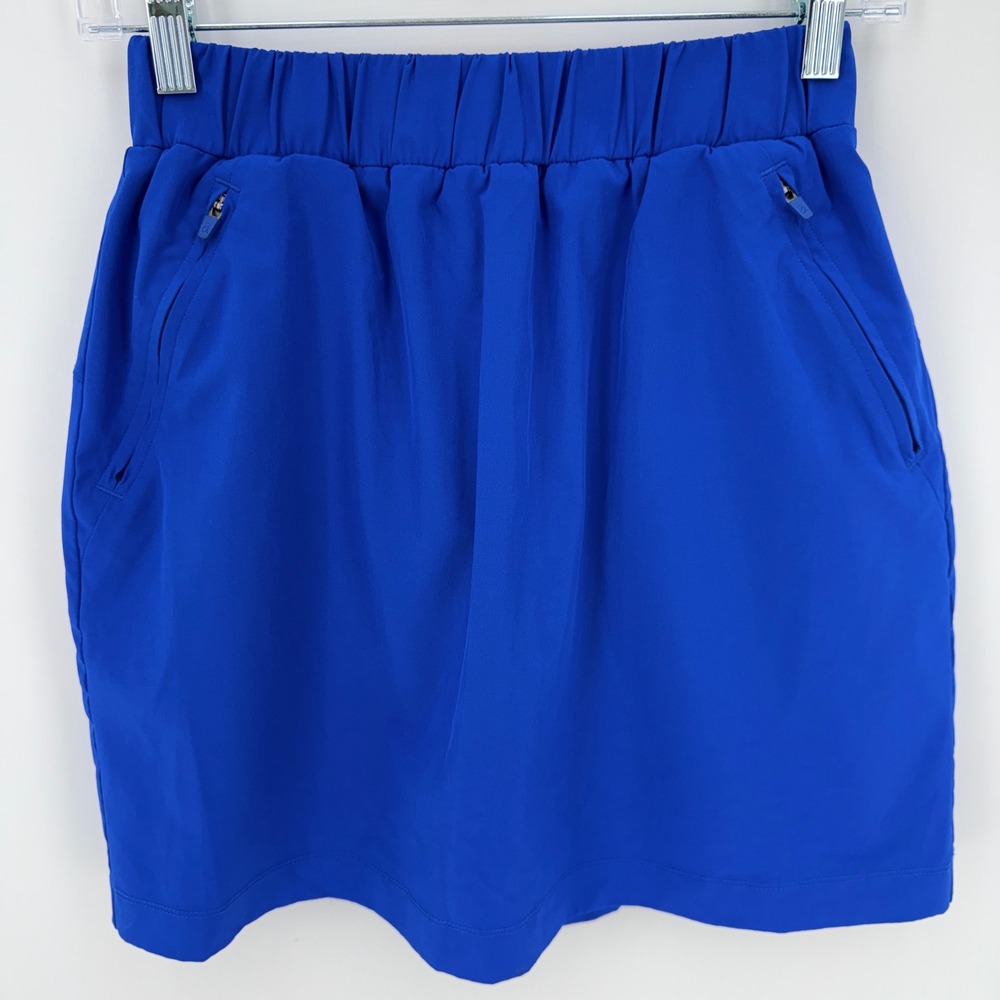 Lou & Grey Royal Blue Active Skort Elastic Waist Zip Pockets 603819‎ Small